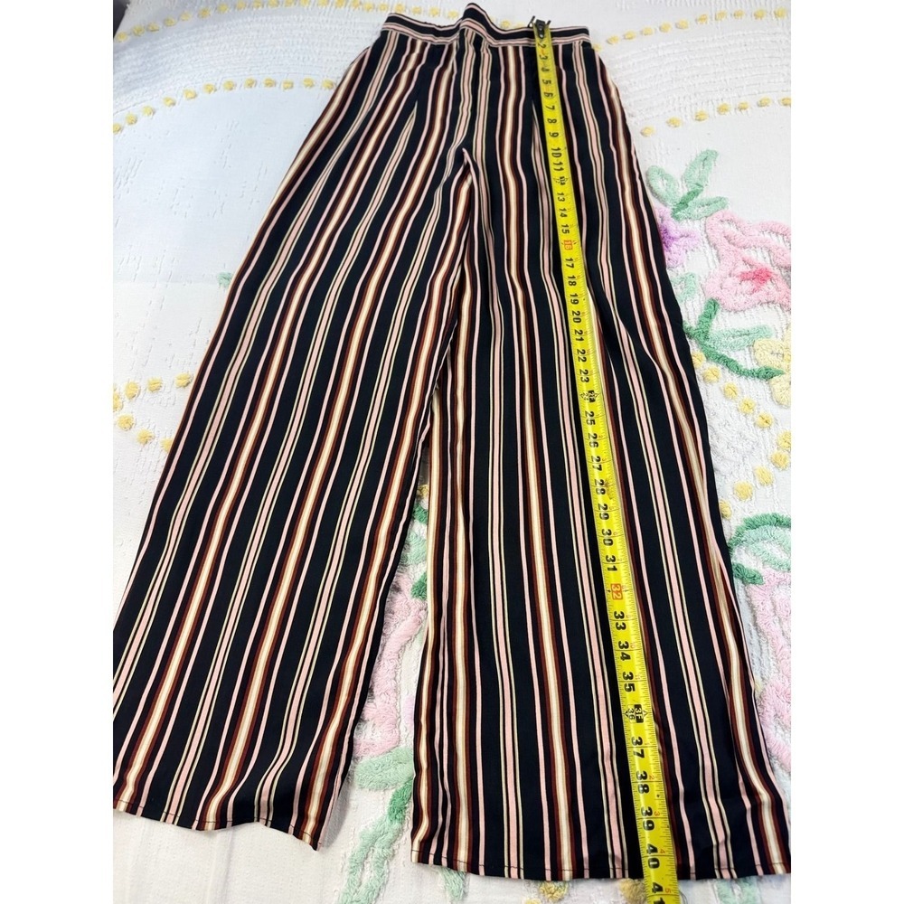 Live To Be Spoiled Striped Two Piece Set Crop Top Wide Leg Pants XS S KOLB017J - Picture 3 of 11